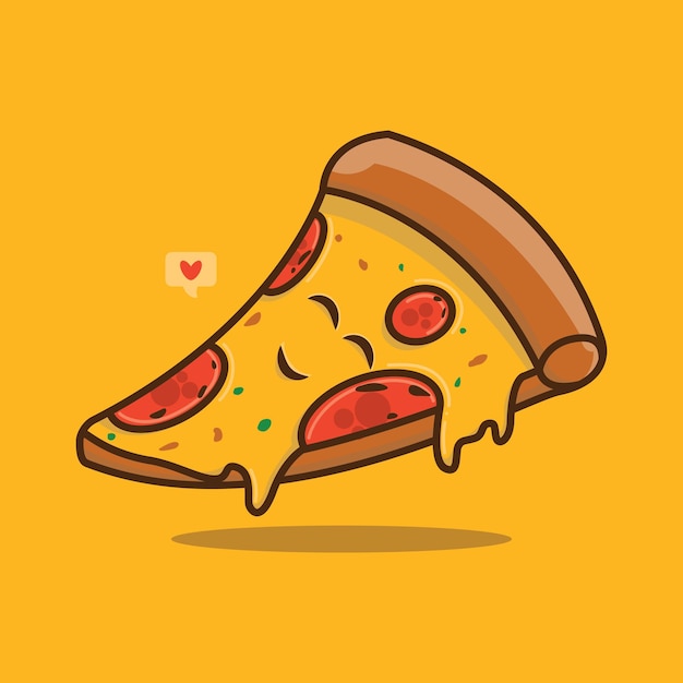 Premium Vector | Cute slice pizza cartoon vector icon illustration logo ...