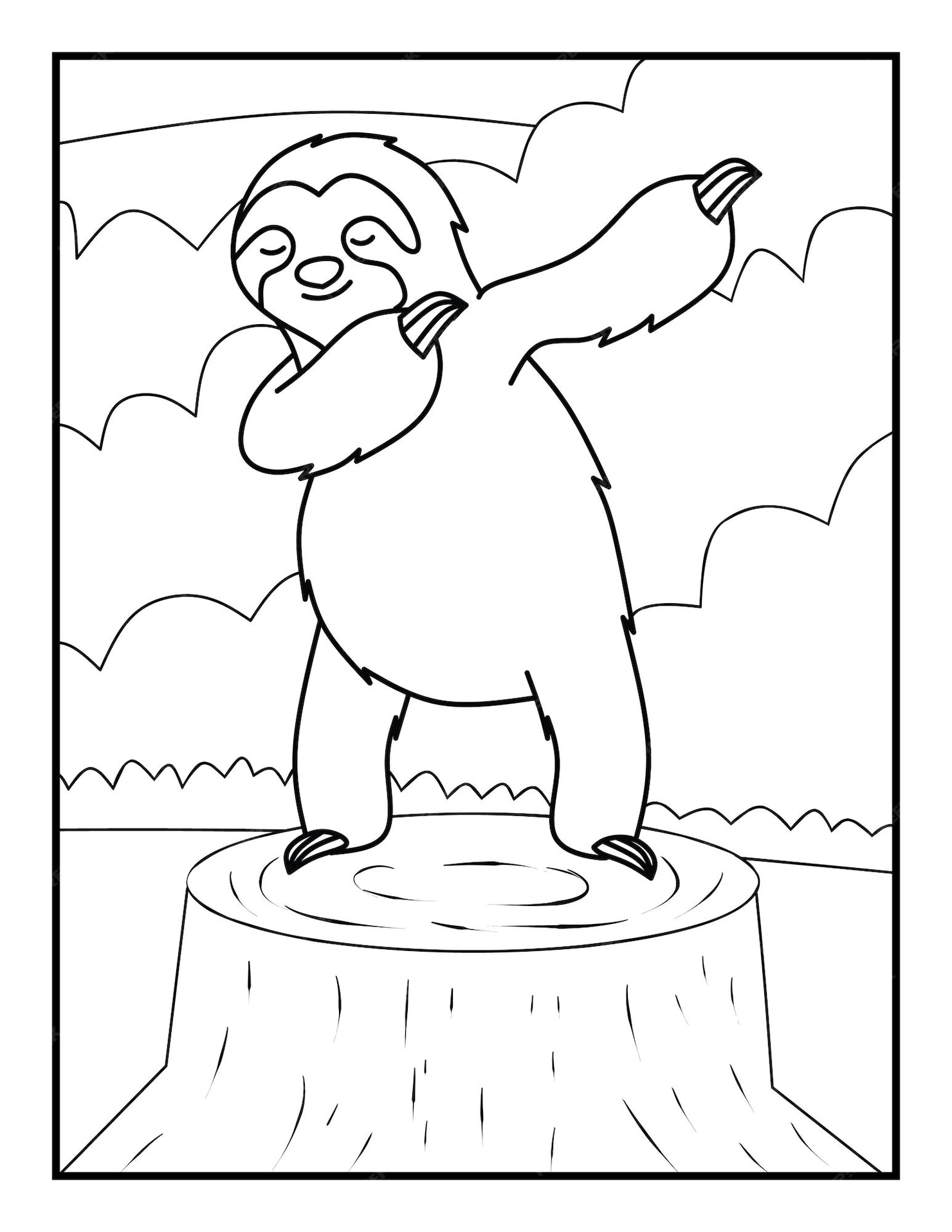 Premium Vector | Cute sloth coloring book pages for kids coloring sheet