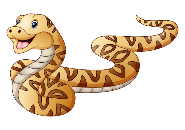 かわいいヘビの漫画 プレミアムベクター