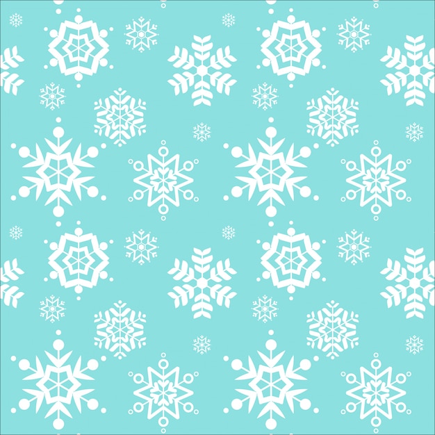 Premium Vector | Cute snowflake pattern on blue background.