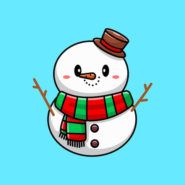 Cute Snowman Cartoon Character Free Vector On Freepik