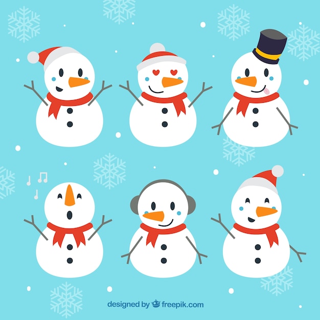 Cute Snowmen Vector 