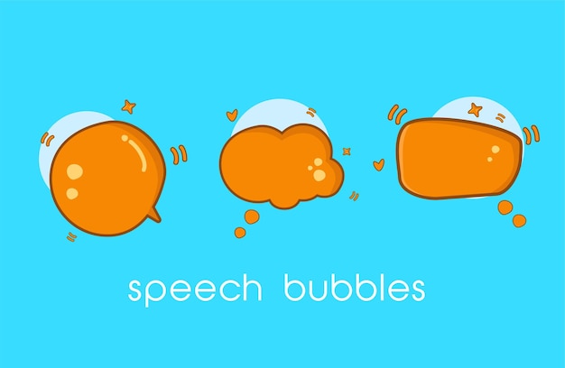 Premium Vector Cute Speech Template Bubbles