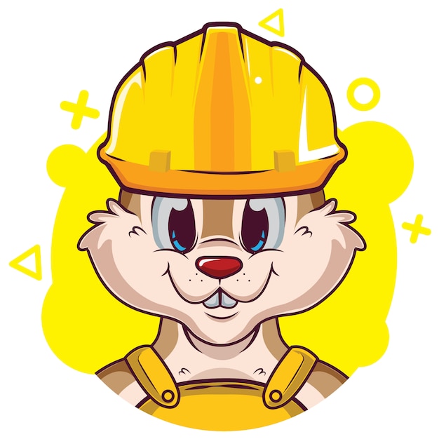 Premium Vector | Cute squirrel avatar with helmet