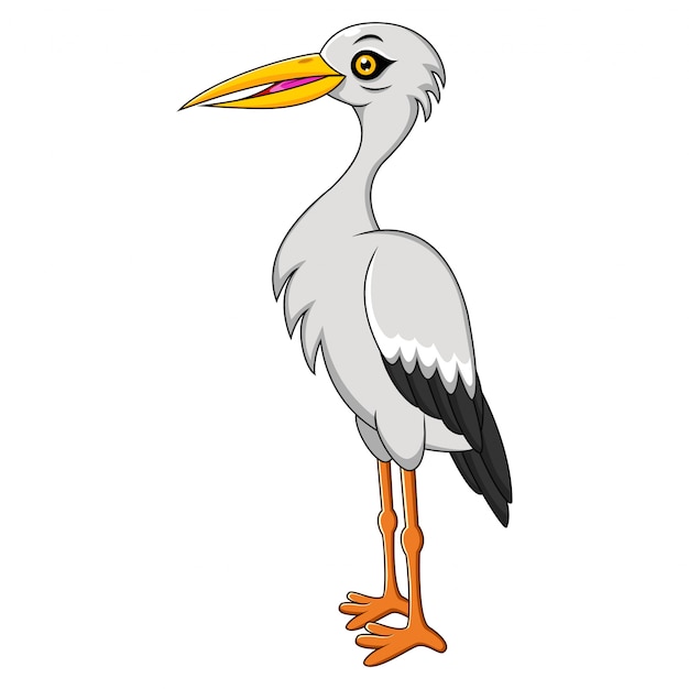 Premium Vector | Cute stork cartoon