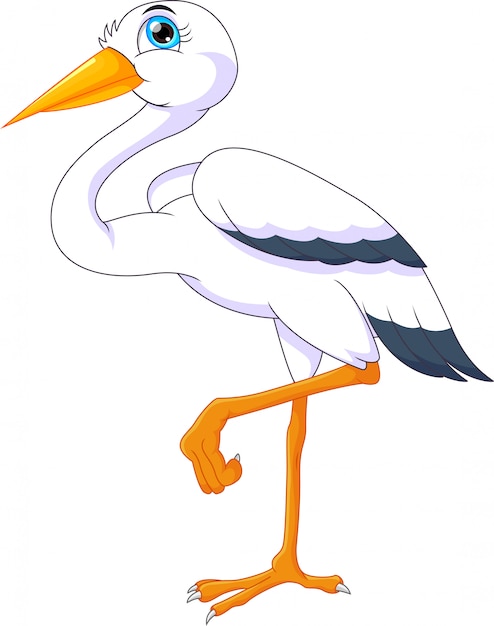 Premium Vector | Cute stork cartoon