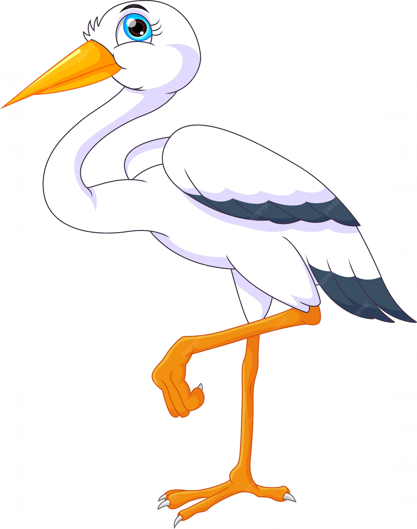 Premium Vector | Cute stork cartoon