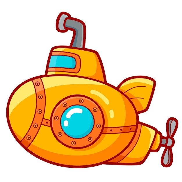 Premium Vector Cute submarine cartoon. submarine clipart vector
