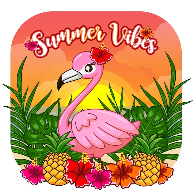 Download Premium Vector | Cute summer vibes flamingo