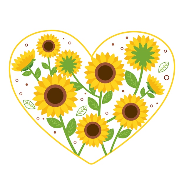 Download Sunflower Heart Svg - Layered SVG Cut File - Free Font for ...