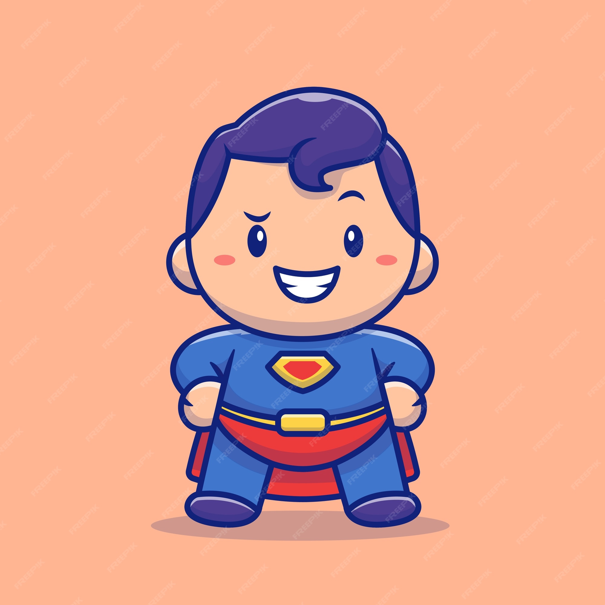 Premium Vector | Cute super hero kid cartoon