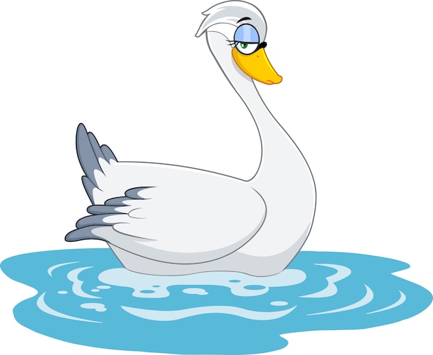 Premium Vector | Cute swan bird cartoon character.