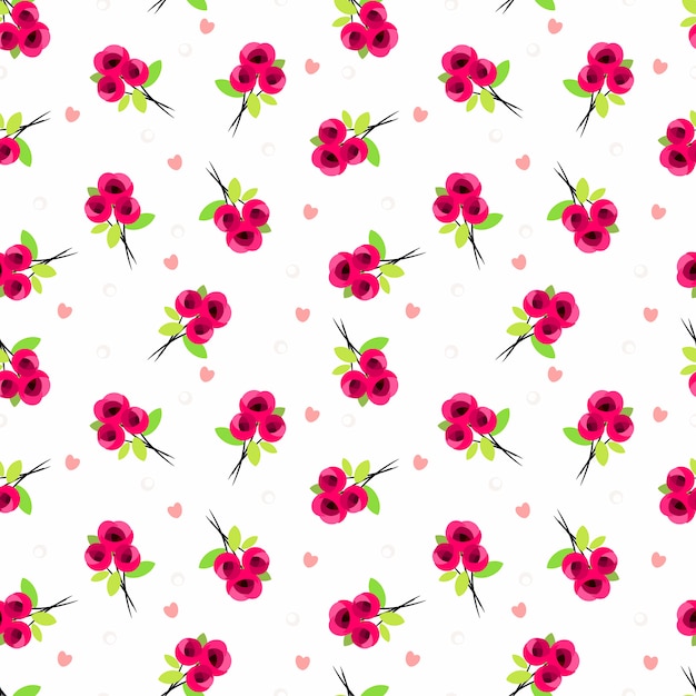 Cute sweet  rose  seamless pattern Vector Premium Download
