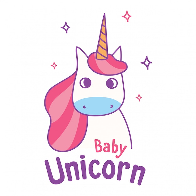 Download Cute t shirt design with slogan and kawaii unicorn Vector ...