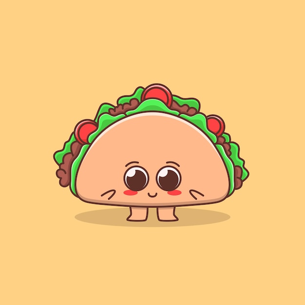 Premium Vector | Cute taco illustration in flat design