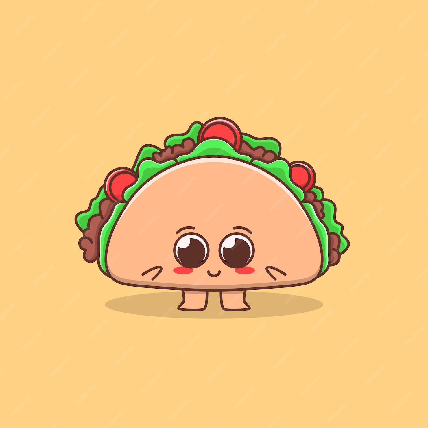 Premium Vector Cute taco illustration in flat design