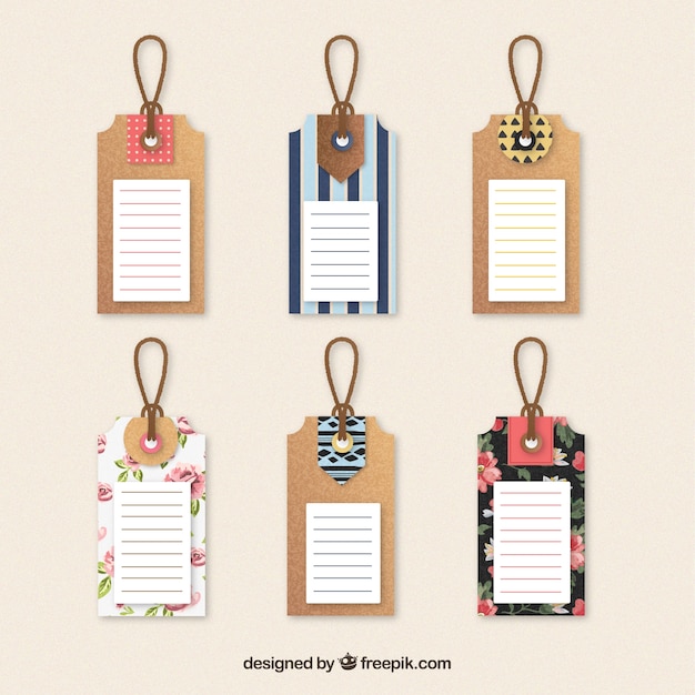 Download Cute tags collection Vector | Premium Download