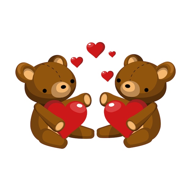 Download Cute teddy bear for valentine's day | Premium Vector