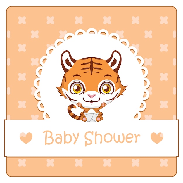 Premium Vector Cute Tiger Baby Shower