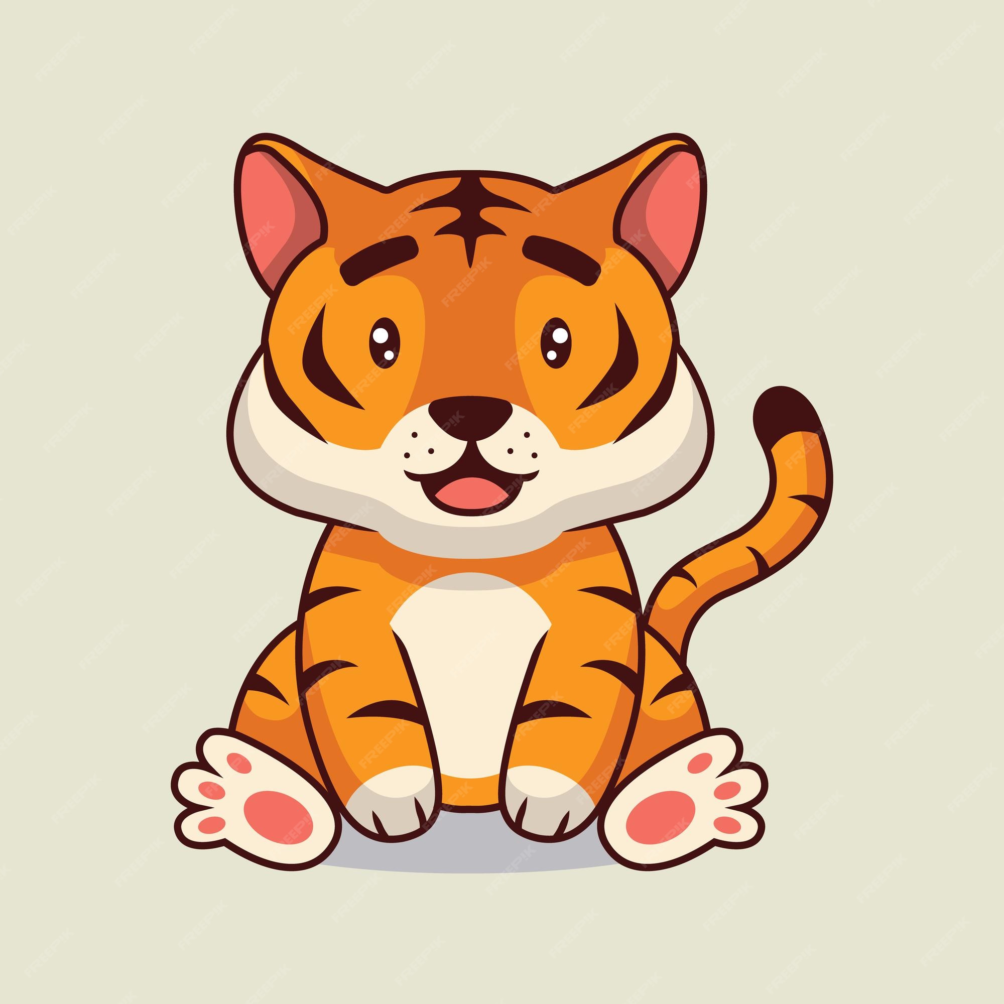 Premium Vector | Cute tiger cartoon illustration