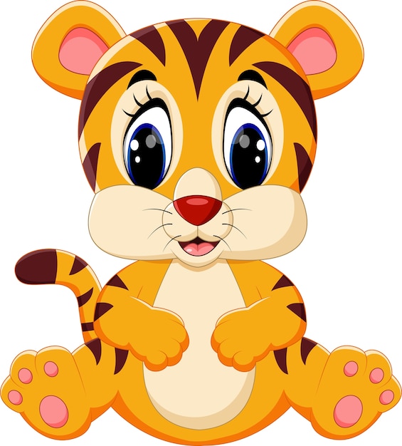 Cute tiger cartoon Vector | Premium Download