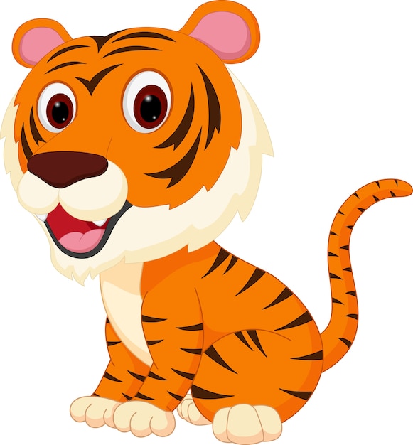 Premium Vector | Cute tiger cartoon