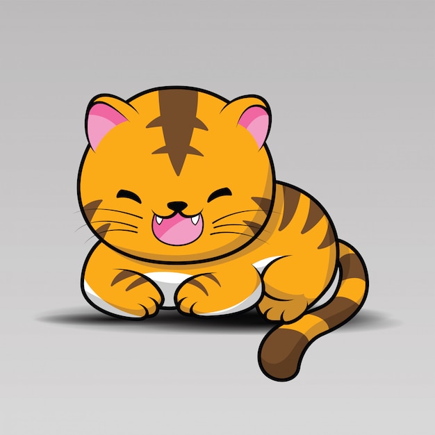 Cute tiger cartoon | Premium Vector