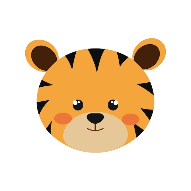 Premium Vector | Cute tiger isolated icon design