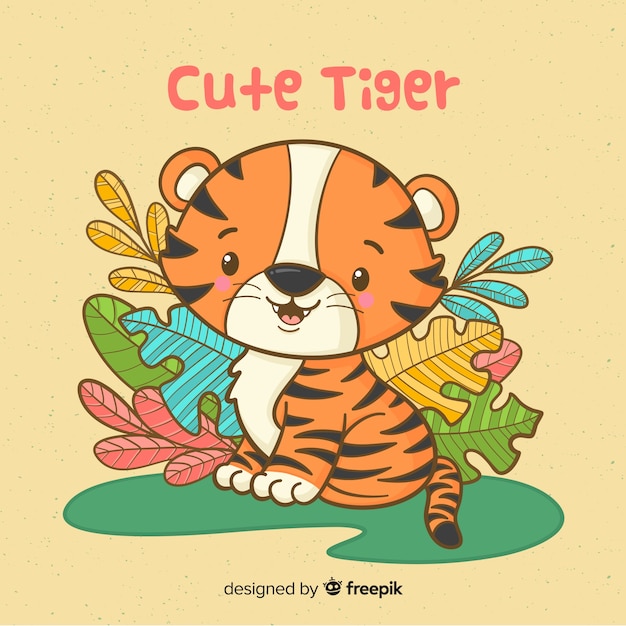 Download Cute tiger | Free Vector