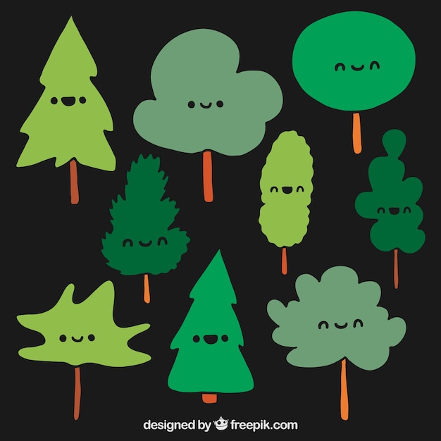 Free Vector Cute trees