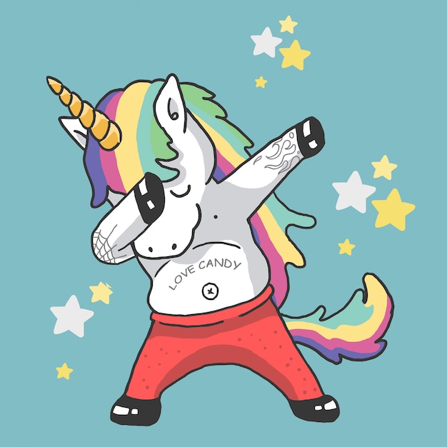 Premium Vector | Cute unicorn dancing illustration