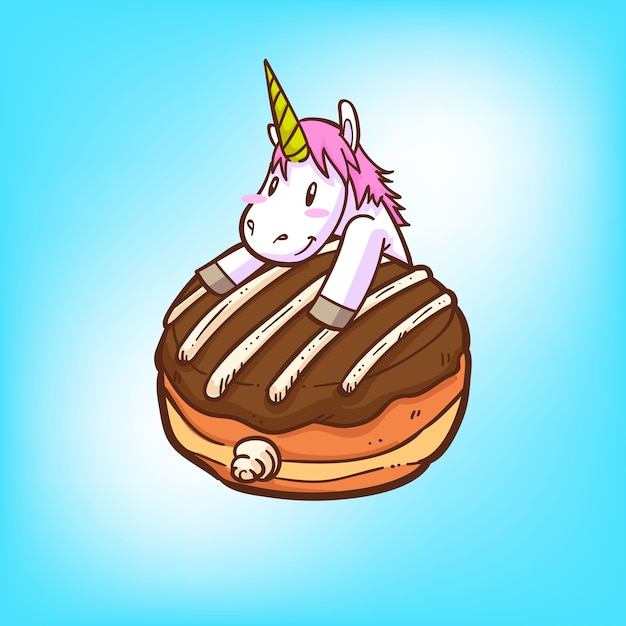 Download Cute unicorn and donuts | Premium Vector