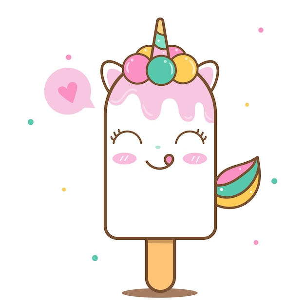 Premium Vector | Cute unicorn ice cream