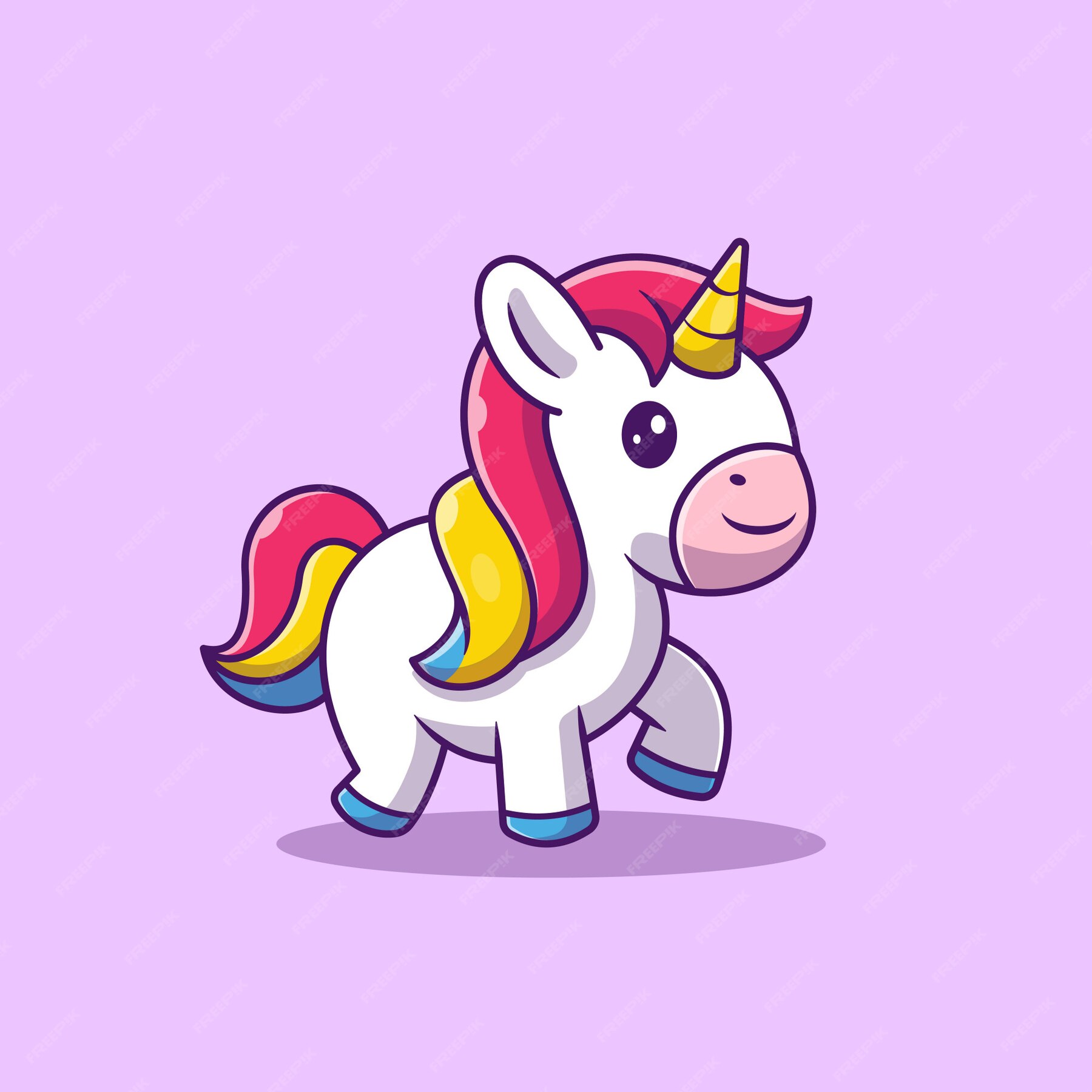 Premium Vector | Cute unicorn logo illustration. unicorn mascot character.