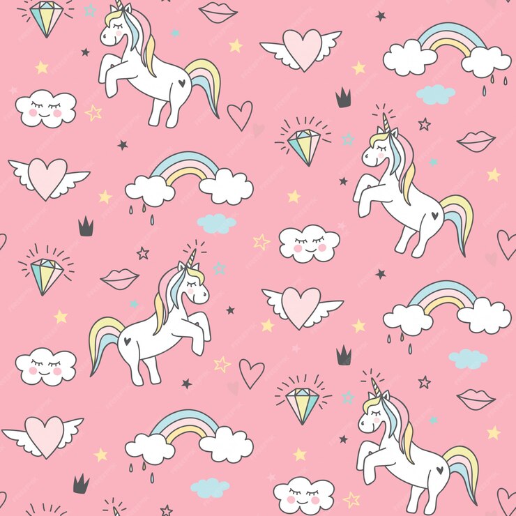 Premium Vector | Cute unicorn seamless pattern