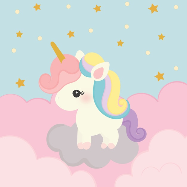 Download Cute unicorn vector Vector | Premium Download