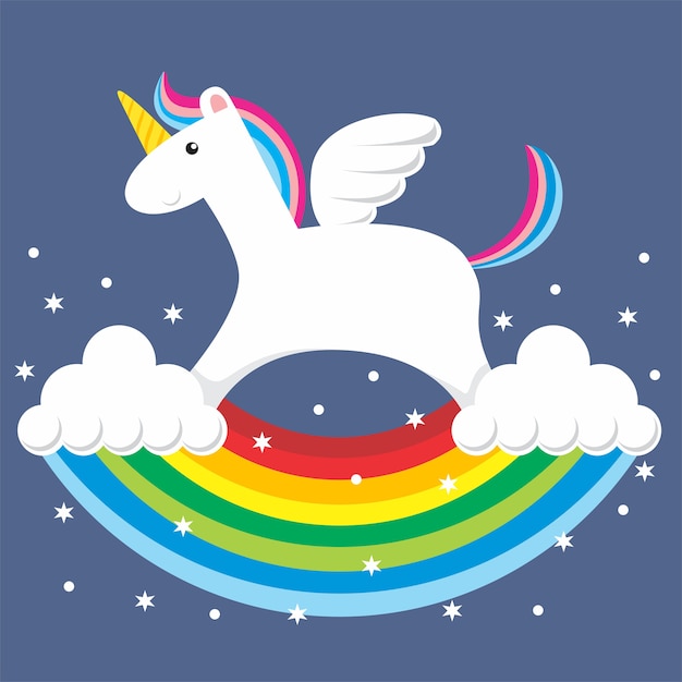 rainbow unicorn rocking horse