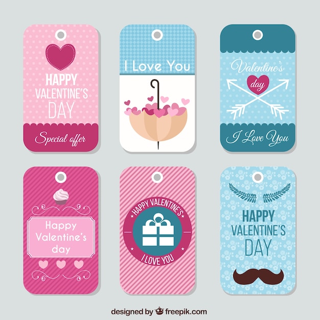 Free Vector | Cute valentines day tags