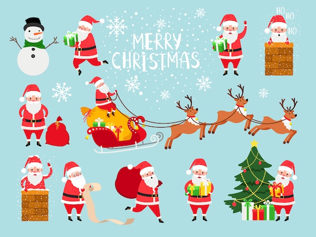 Download Cute vector santa claus grandfather for christmas website ...