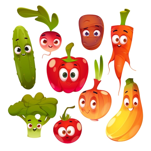 Premium Vector | Cute vegetables sticker collection