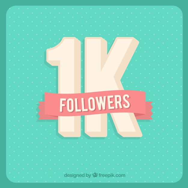 Cute vintage background of 1k followers