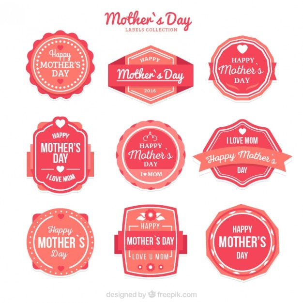 free-vector-cute-vintage-mother-s-day-label-collection