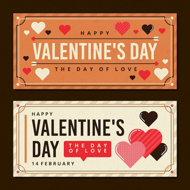 free-vector-cute-vintage-valentine-s-day-banners