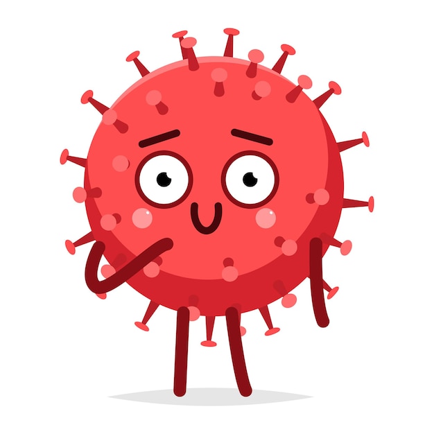 Premium Vector | Cute Virus Vector Cartoon Character Isolated On A ...