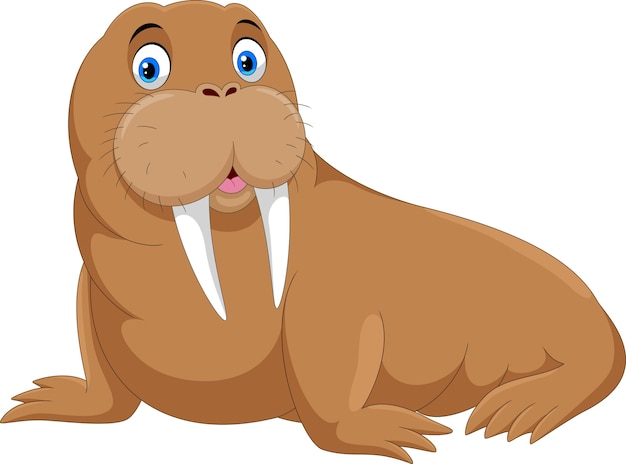 Premium Vector | Cute walrus cartoon