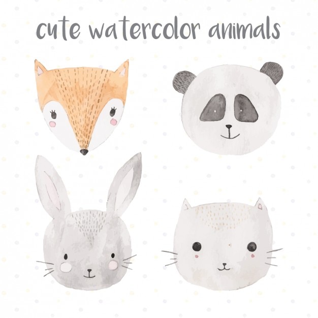 Download Free Vector | Cute watercolor animals