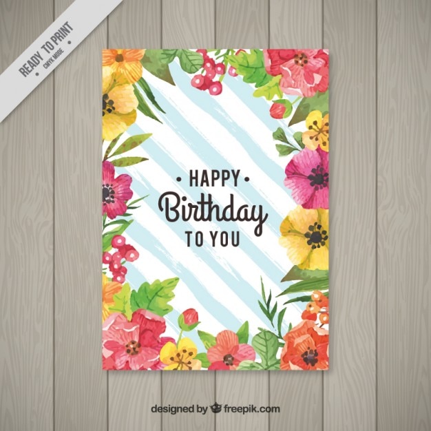 Cute Watercolor Birthday Cards