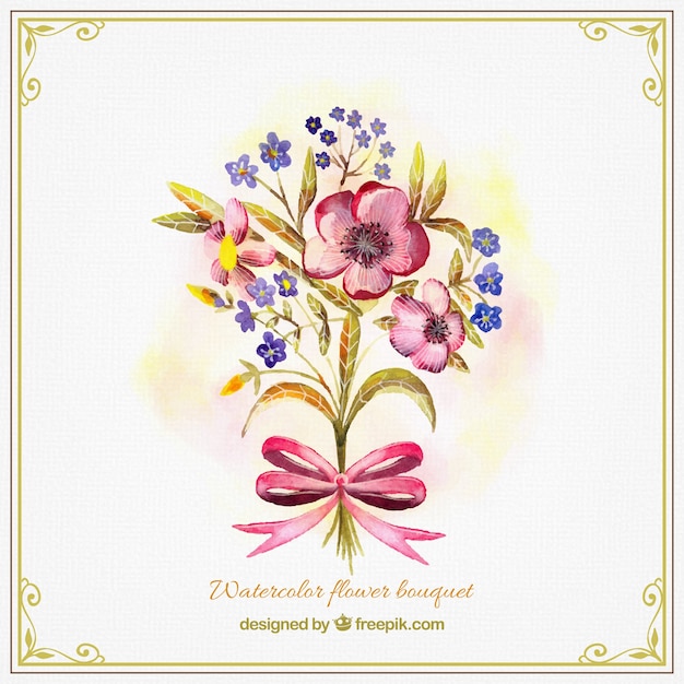 Cute watercolor flower bouquet