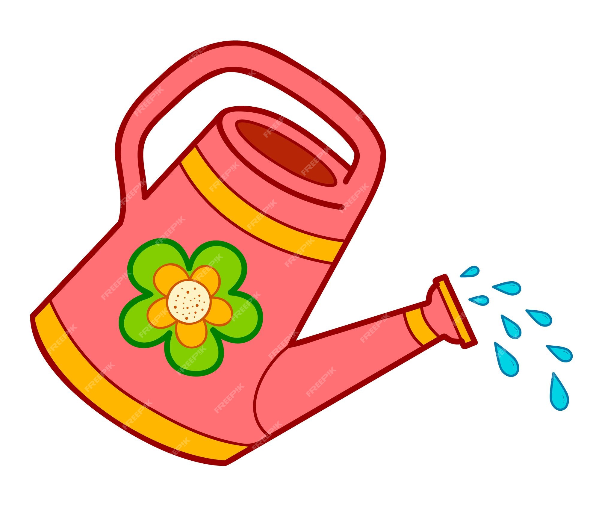 Premium Vector Cute Watering Can Cartoon Watering Can Clipart Vector Illustration