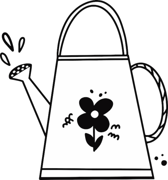 Premium Vector | Cute watering can hand drawn doodle in vector